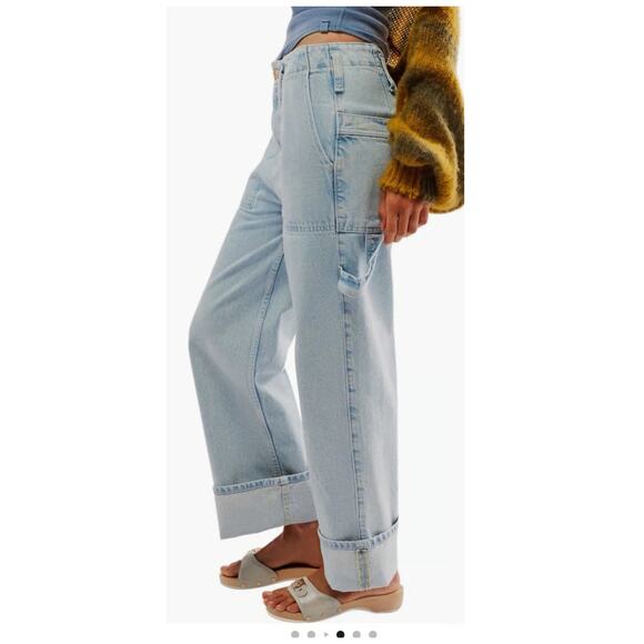 Free People Major Leagues Wide Leg Crop Jeans Size 28 - Picture 3 of 12
